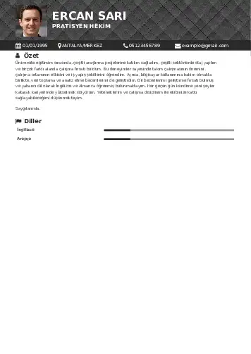 Pratisyen Hekim Cv Örnekleri cv indir